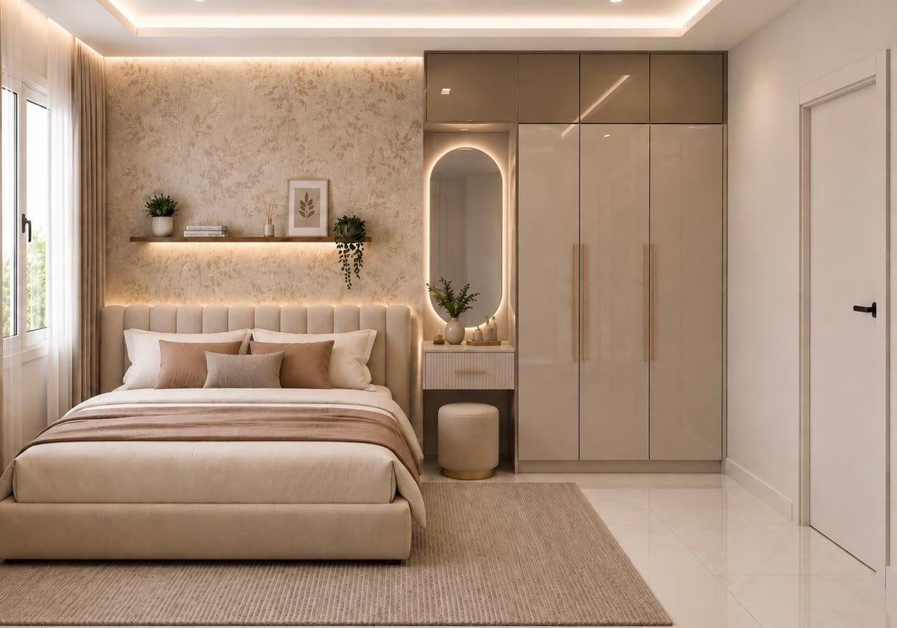 3D render Image of bed room
